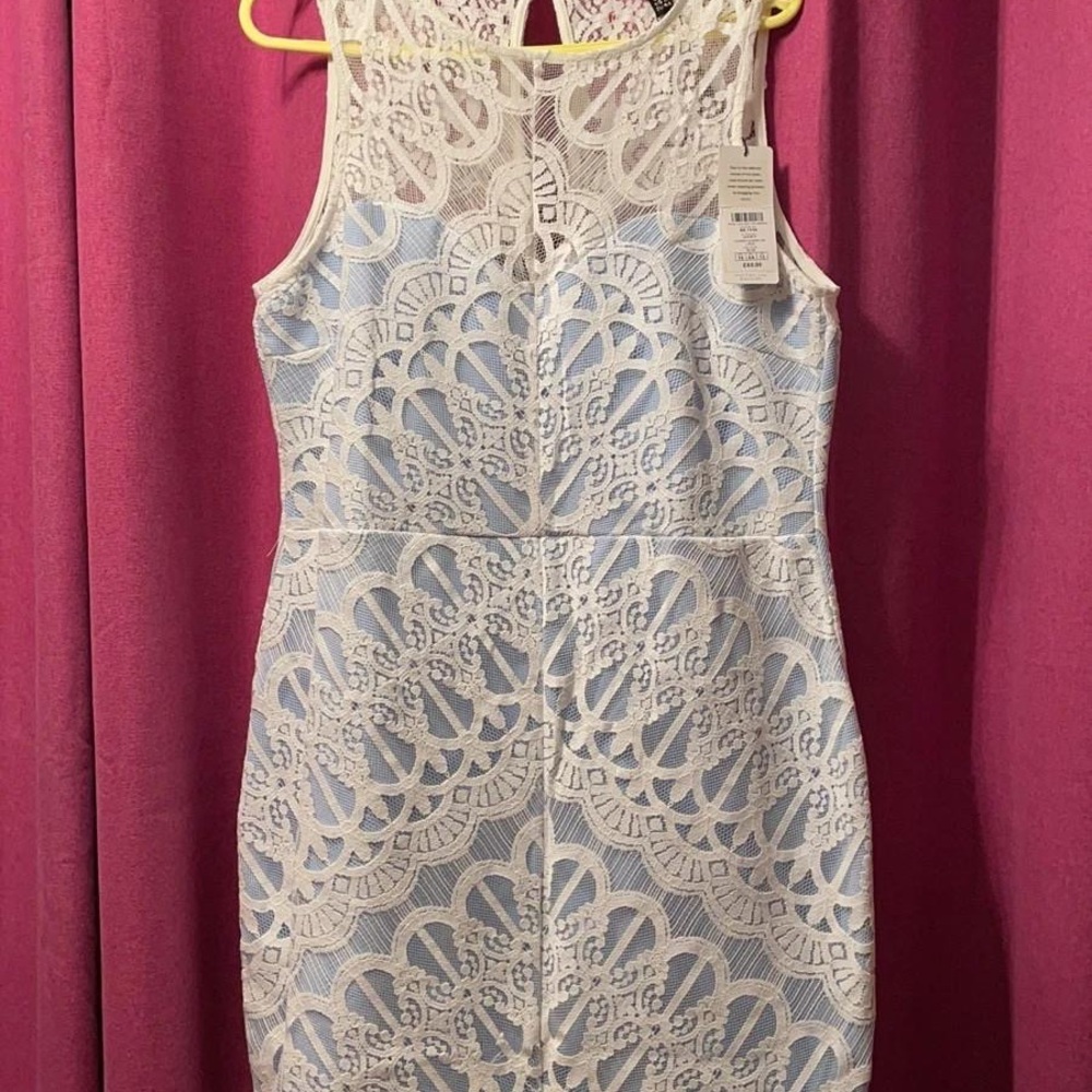 Lipsy White Lace Backless Dress